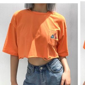 🛍 ROMWE embroidered patch’s crop top